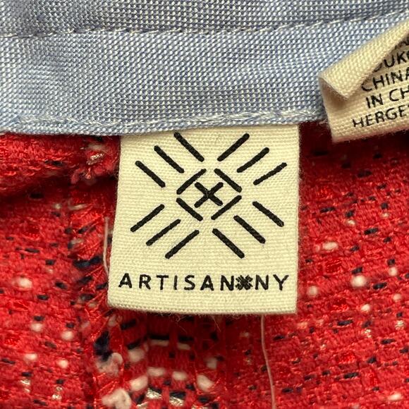 Artisan NY Women's Size 6 Mid Rise Red Multicolor Striped Tweed Style Shorts - Picture 4 of 9